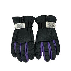 Levi's Mens Insulated Winter Gloves Black Purple Nylon Exterior & Fleece Lining